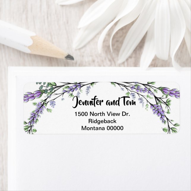 Lavender Eucalyptus Label Returadress Etikett (Insitu)
