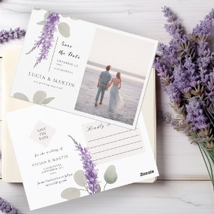 Lavender Eucalyptus Lämnar fotospara datumet Vykort