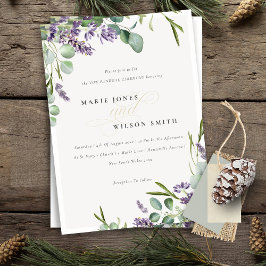 Lavender Eucalyptus Leafy Bunch Vow Renewal Inbjud Tack Kort