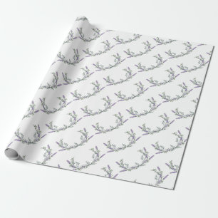 Lavender Eucalyptus lila blommigt grönt botanik Presentpapper