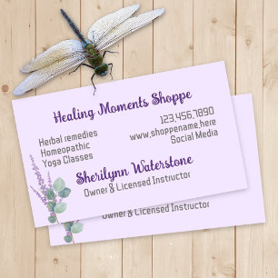 Lavender Eucalyptus Natural Healing Affärskorts Visitkort