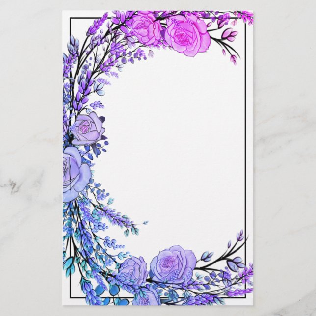 Lavender, Eucalyptus, rosa lila teal ro Brevpapper (Framsida)