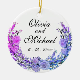 Lavender, Eucalyptus, rosa lila teal ro Julgransprydnad Keramik