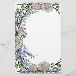 Lavender, Eucalyptus, rosa ros Brevpapper