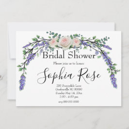 Lavender Eucalyptus rosa vit ros Inbjudningar