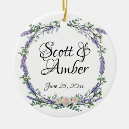 Lavender Eucalyptus rosa vit ros Julgransprydnad Keramik