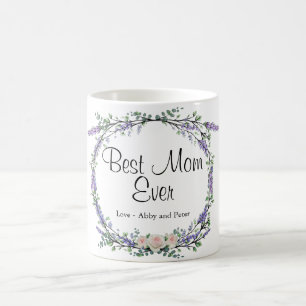 Lavender Eucalyptus rosa vit ros Mamma Kaffemugg