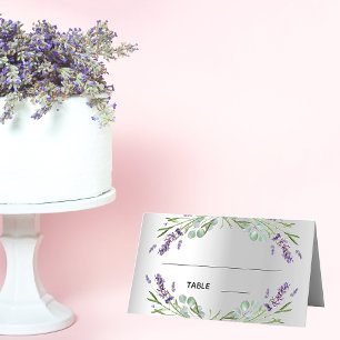 Lavender eucalyptus silver bröllop placeringskort