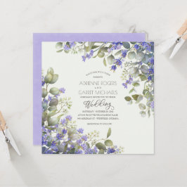 Lavender & Eucalyptus Square Bröllop Inbjudningar