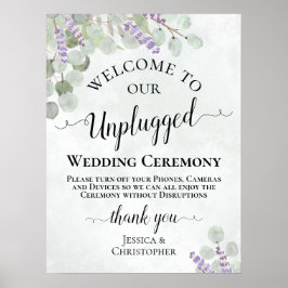 Lavender Eucalyptus Unplugged Bröllop Ceremony Poster