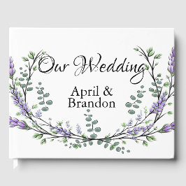 Lavender Eucalyptus vattencolor Guest Bok