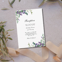 Lavender Eucalytus Blommigt Wedding Reception Tilläggskort