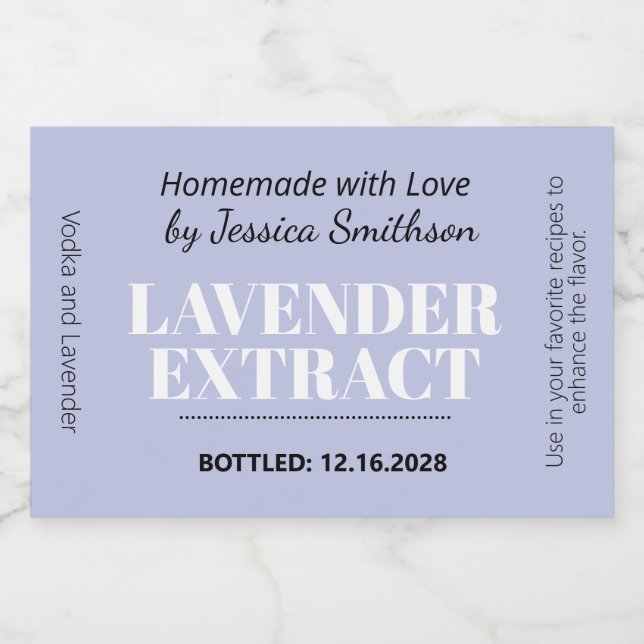 Lavender Extract Modern Label Sticker ZEX_001d (Enkel etikett)