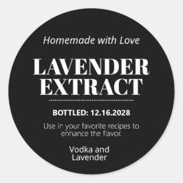 Lavender Extract Modern Label Sticker ZEX_001i Runt Klistermärke