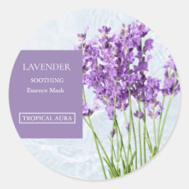 Lavender Facial Mask Label Runt Klistermärke