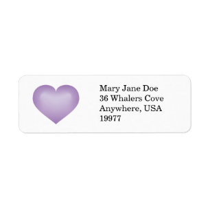 Lavender Fade Heart Returadress Etikett