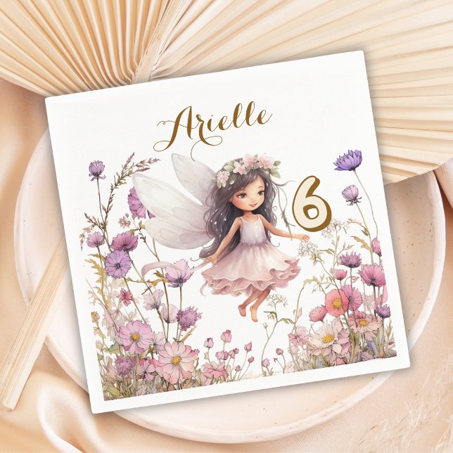 Lavender Fairy wildblompixie-födelsedag Pappersservett (Skapare uppladdad)