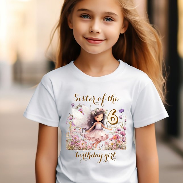 Lavender Fairy wildblomster syster till födelsedag T Shirt (Skapare uppladdad)
