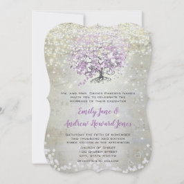 Lavender Fairytale Ljus och Stars Bröllop Inbjudningar