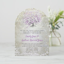 Lavender Fairytale Ljus och Stars Bröllop Inbjudningar