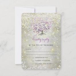 Lavender Fairytale Ljus och Stars Bröllop OSA Kort