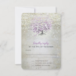 Lavender Fairytale Ljus och Stars Bröllop OSA Kort