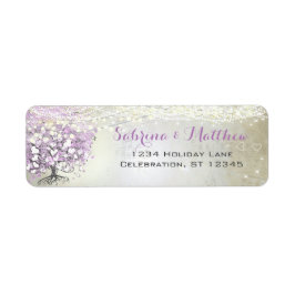 Lavender Fairytale Ljus och Stars Bröllop Returadress Etikett