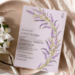 Lavender Fall blommigt under hösten bröllop Inbjudningar<br><div class="desc">En chic fet Klassisk elegant blommigt lavender bröllop vattenfärg med monogram initialer som innehåller lila lavender botaniska stjälkar grenar och blommor,  grönt och brunt blad och elegant kalligrafi på pastelllavender bakgrund.</div>