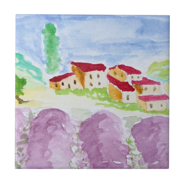 Lavender Fält Abbaye de Senanque| Provning Kakelplatta (Framsidan)