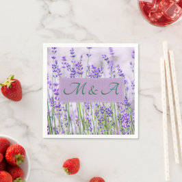 Lavender Fält Bröllop Cocktail Napkins Pappersservett