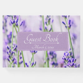 Lavender Fält Bröllop Guest Bok