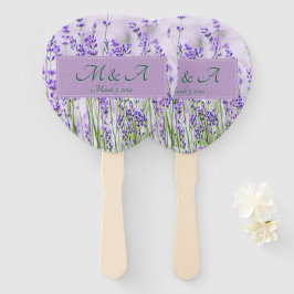 Lavender Fält Bröllop Hand Fläkt