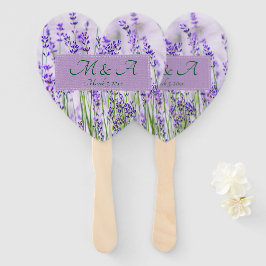 Lavender Fält Bröllop Heart Hand Fläkt