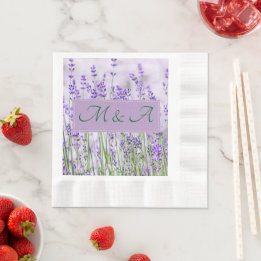 Lavender Fält Bröllop mynte Lunch Napkins Pappersservett