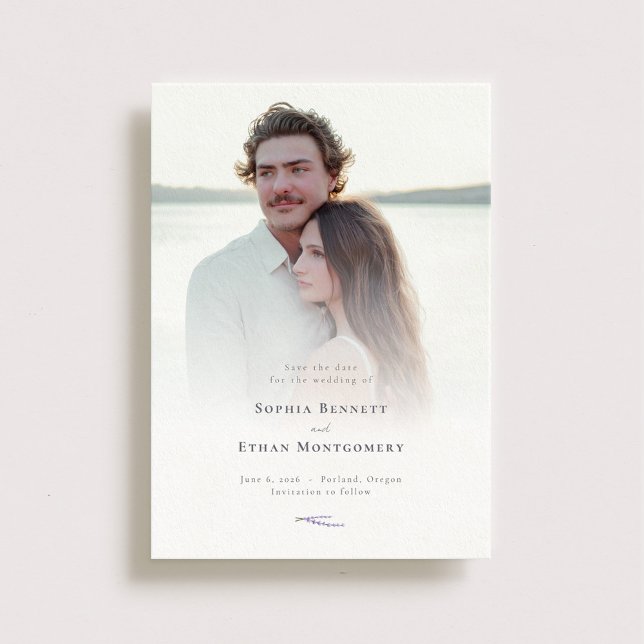 Lavender Fält Bröllop Photo Spara Datumet (Skapare uppladdad)