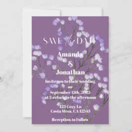 Lavender Fält Flowers Bröllop spara datum Card Inbjudningar
