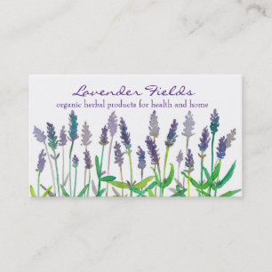 Lavender Fält Herb Watercolor Flowers Visitkort
