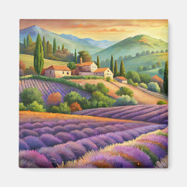 Lavender fält i Provence. Magnet