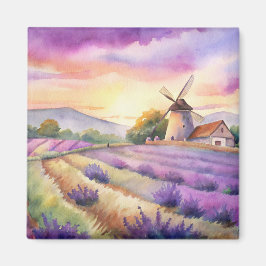 Lavender fält i Provence. Magnet