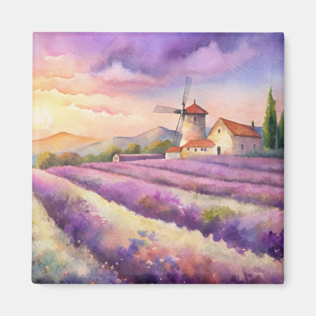 Lavender fält i Provence. Magnet (Framsidan)