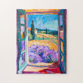 Lavender Fält i sommar. Färgning Pussel