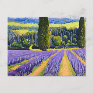 Lavender fält lila vykort