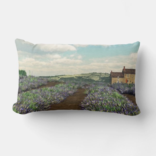 Lavender Fält Lumbar Dekorativ kudde (Framsida)