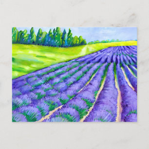 Lavender fält-målning vykort