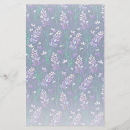 Lavender Fält Mönster i Lila Brevpapper