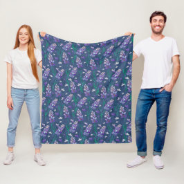 Lavender Fält Mönster i Lila Fleecefilt