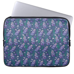 Lavender Fält Mönster i Lila Laptop Fodral