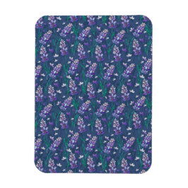 Lavender Fält Mönster i Lila Magnet