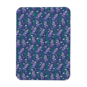 Lavender Fält Mönster i Lila Magnet