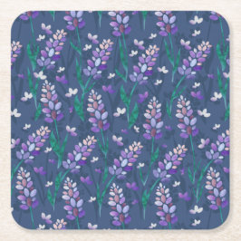 Lavender Fält Mönster i Lila Underlägg Papper Kvadrat